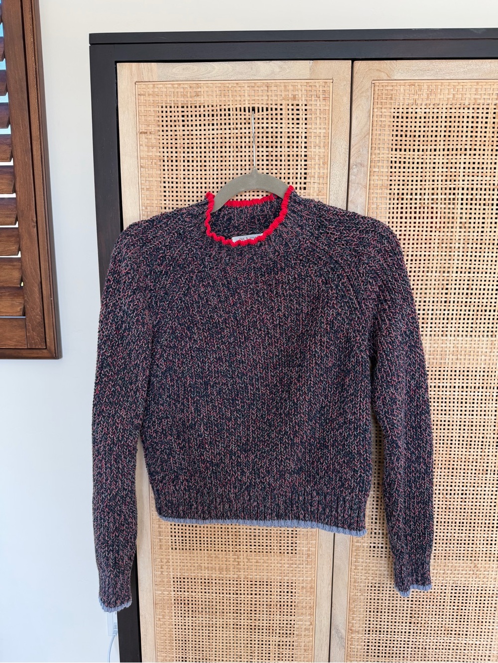 Rag and Bone Crewneck Marled Sweater with Contrast Trim - Women's